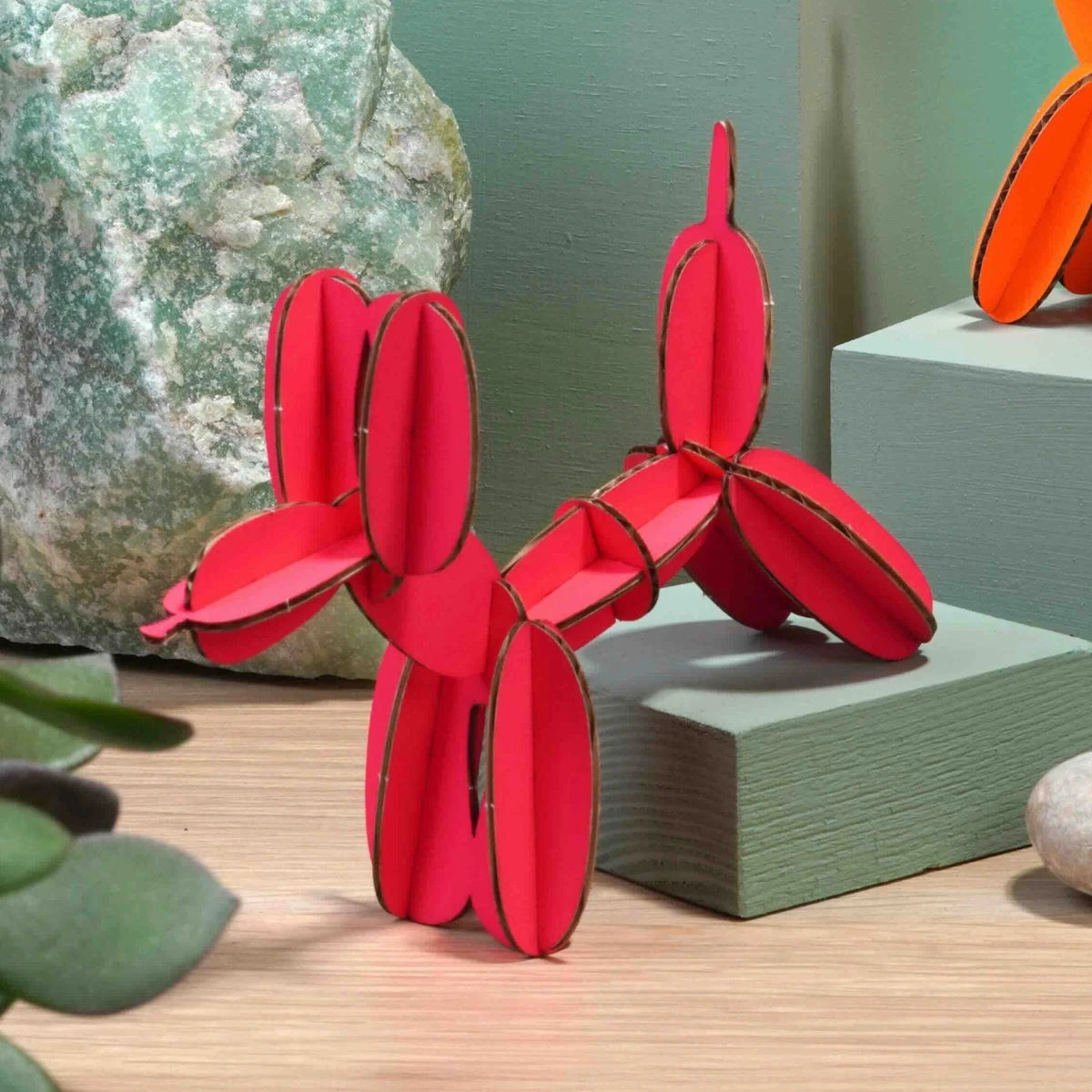 Balloon Dog - Kit en carton Assembli Fluor Pink